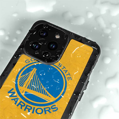 NBA Golden State Warriors Distressed iPhone 15 Pro Waterproof Case